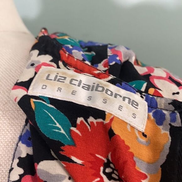 Vintage 80s Floral Pearl Button Front Dress - Picture 6 of 6